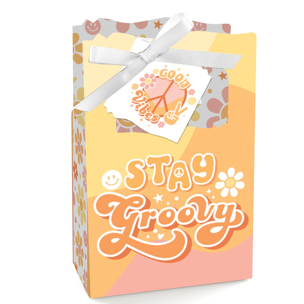Big Dot of Happiness Stay Groovy - Boho Hippie Party Favor Boxes - Set of 12